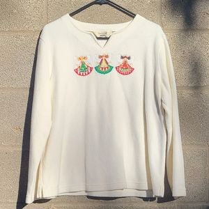 Grandma core Christmas fleece pullover